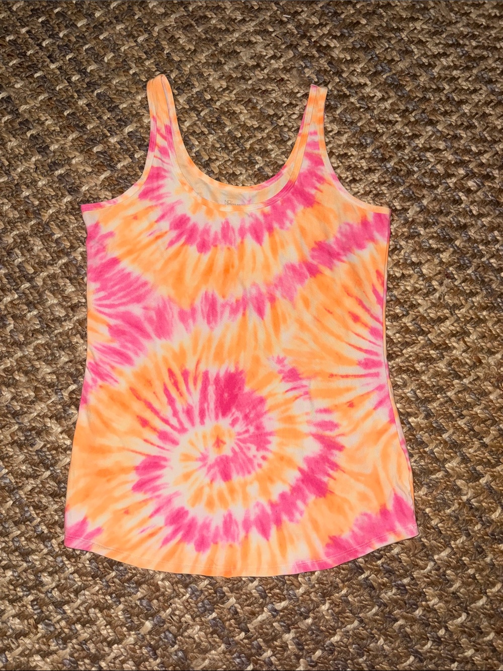 No Boundaries Tie-Dye Scoop Tank Top in Pink & Orange